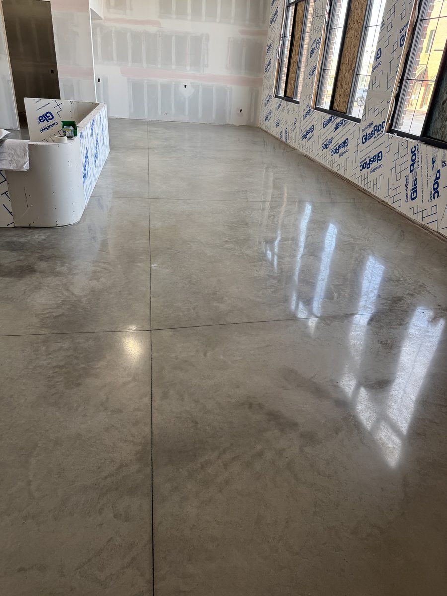 Residential living space transformed with stylish epoxy flooring