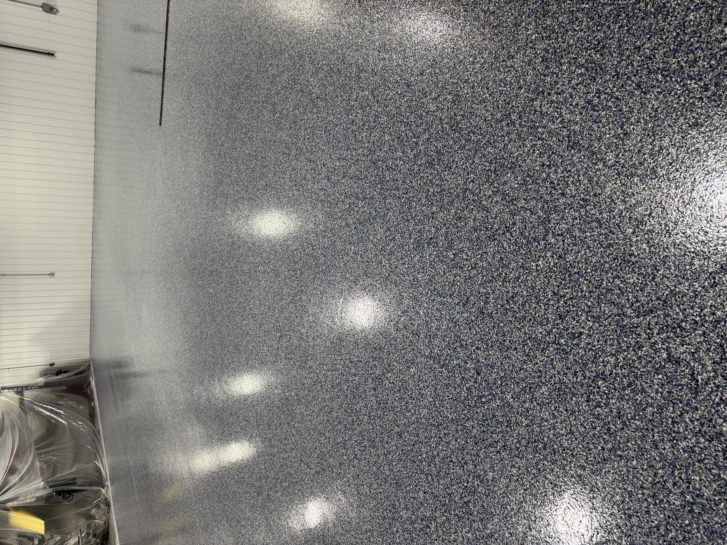 Custom designed epoxy floor with unique patterns and colors